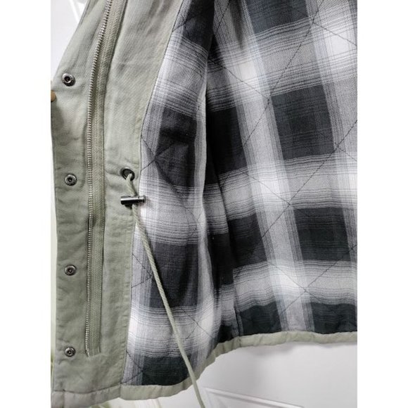 Rails Jayden Sage Green Womens Jacket Drawstring Utility Style Plaid Lined M - Picture 5 of 7